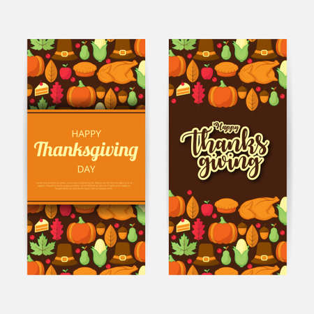 Happy thanksgiving day banner. Vector Illustrationのイラスト素材