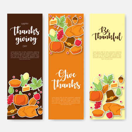 Happy thanksgiving day banner. Vector Illustrationのイラスト素材