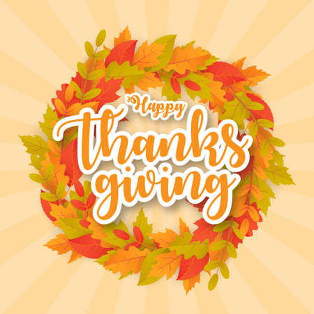 Happy thanksgiving day background. Vector Illustrationのイラスト素材