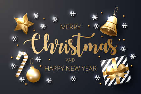 Merry Christmas background with christmas element. Vector illustrationのイラスト素材