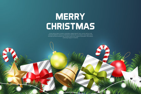 Merry Christmas background with christmas element. Vector illustrationのイラスト素材
