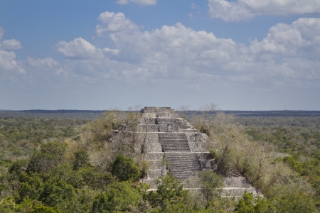 time-lapse of the mayan ruins at calakmul, mexico. the mayans believe that transformative events will occur on 21 december 2012の写真素材