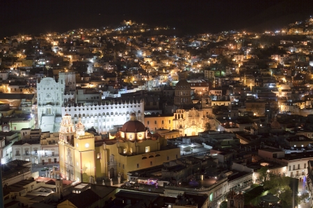 the beautiful skyline of the city of guanajuato, mexico. this city is interesting as most of the roads are underground in tunnels.のeditorial素材
