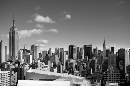 skycrapers and towers in manhattan skyline viewのeditorial素材