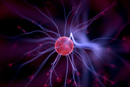 cool abstract light pattern made from an electric plasma ball
の写真素材