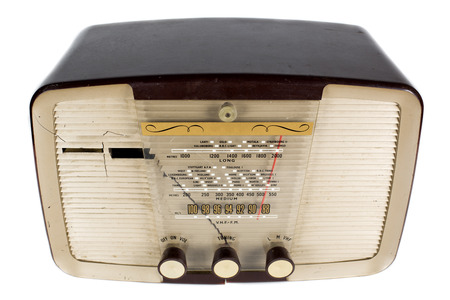 a vintage transistor radio against whiteのeditorial素材