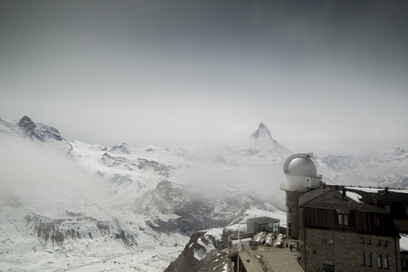 the matterhorn and surrounding mountians in the Swiss Alpsの写真素材
