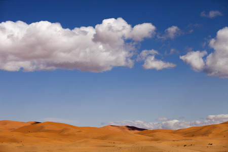 the erg chebbi sand dunes in merzouga, moroccoの写真素材