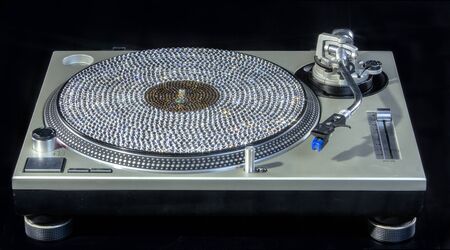 amazing handmade bling crystal vinyl record and turntable