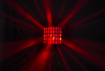 abstract pattern from disco light shining through fogの写真素材