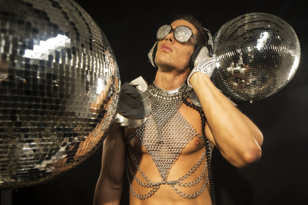 disco superhero in a club settingの写真素材