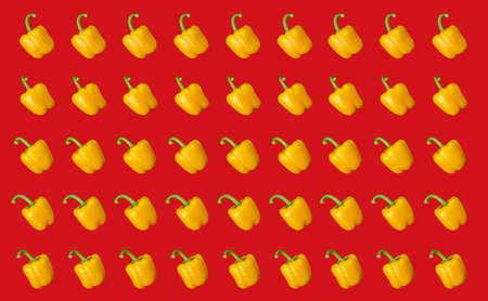 Yellow bell peppers patternの写真素材