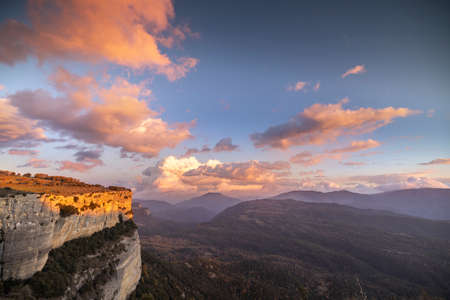 Tavertet mountains at sunset in spain