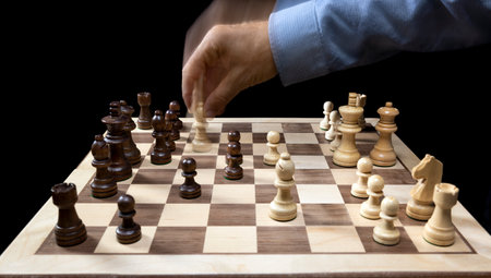 chess game with hand