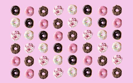 Donuts against pastel background