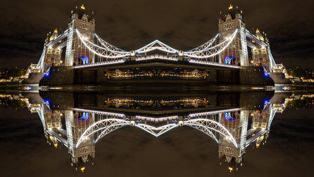 london skyline abstract mirrored patternの写真素材