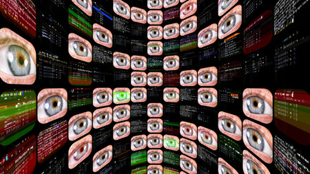eye collection made into grip patternの写真素材
