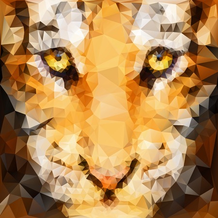 Artwork of tiger cub head from front viewのイラスト素材