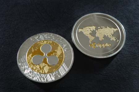 Ripple coin on dark leather