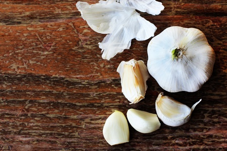 Organic garlicの写真素材