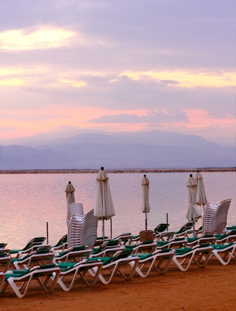 sunrise at Dead Seaの写真素材