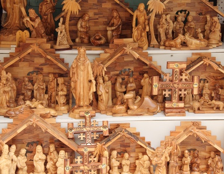 Christian Christmas symbols in Jerusalem old city east marketのeditorial素材