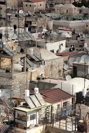 Old City of Jerusalem  Muslim Quarter, West Bank  Top view の写真素材
