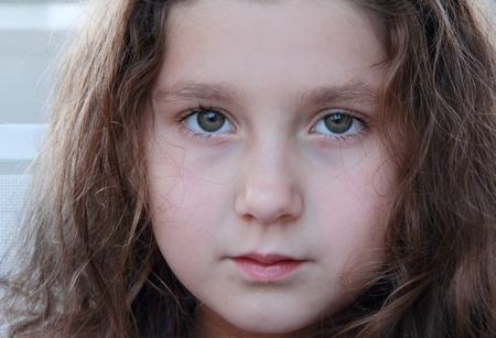Closeup of a cute small girl の写真素材