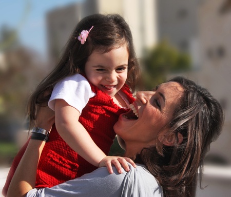 Mother and daughter spend their free time together
