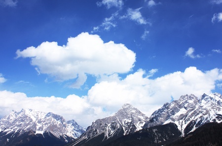 top of the alpine peakの写真素材