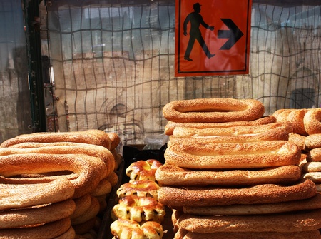 Bagele - tradition arab bread  Old city, Jerusalem 