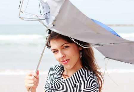 girl with umbrellaの写真素材