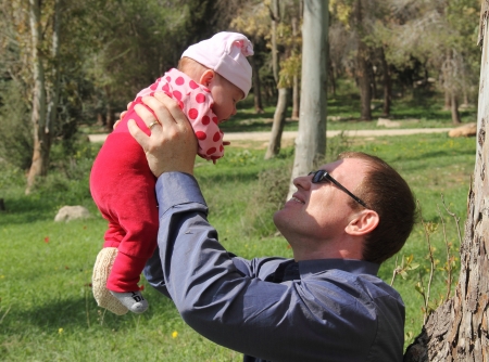father with babyの写真素材