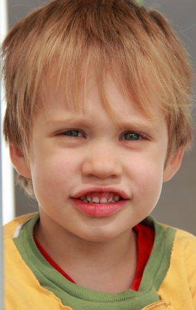 4-year-old boy playing on the playground  Portraitの写真素材