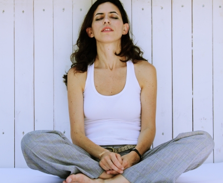 portrait of a beautiful 35 year old woman.  Photo in old color image style.の写真素材