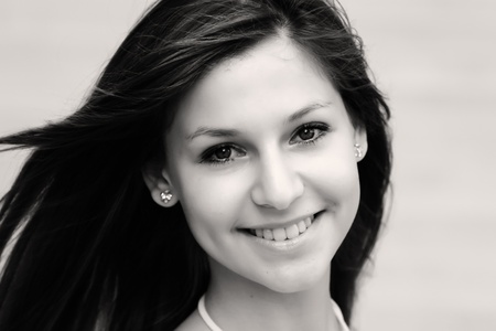 face portrait of a beautiful young girlの写真素材