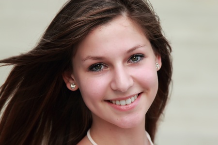 face portrait of a beautiful young girlの写真素材