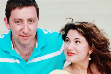 Portrait of happy mature couple outdoorsの写真素材