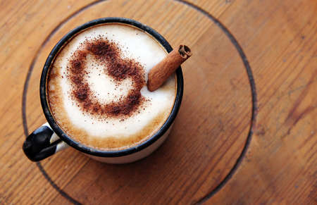cup of coffee with cinnamon