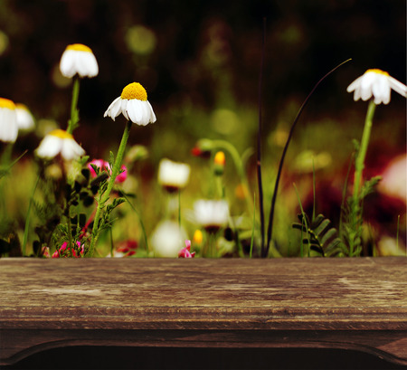 Vintage wooden table with natural textured  backgroundの写真素材