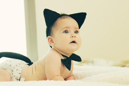 Portrait of adorable babyの写真素材