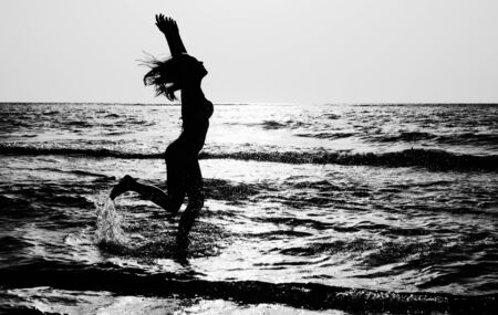 woman on the seasideの写真素材