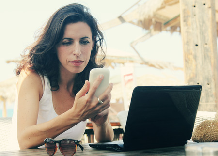 woman with laptopの写真素材