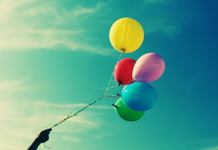 close up of colorful balloonsの写真素材