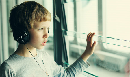 boy with headphonesの写真素材