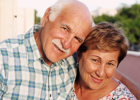 portait of happy senior coupleの写真素材