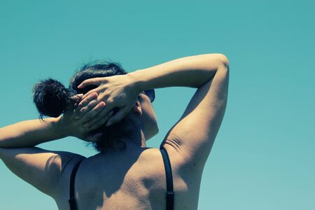 woman on the beachの写真素材