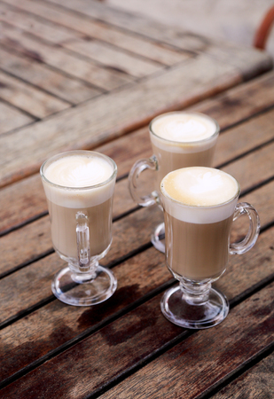 three cups of coffeeの写真素材