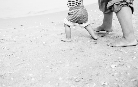 first baby's stepsの写真素材