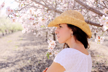 Portrait of beautiful woman outdoorsの写真素材